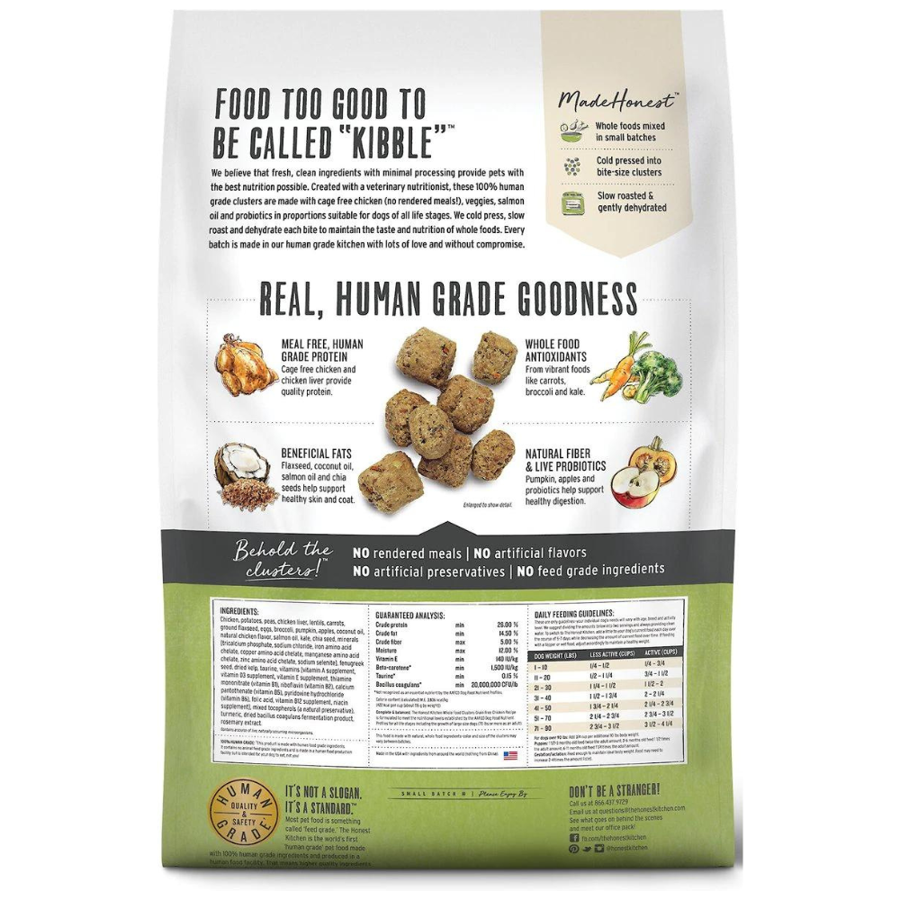 The Honest Kitchen Grain-Free Chicken Whole Food Clusters Dry Dog Food