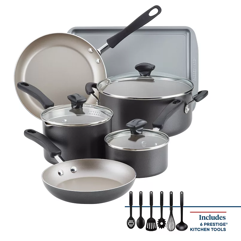 Farberware Cookstart 15-pc. DiamondMax Nonstick Cookware Set. Pewter