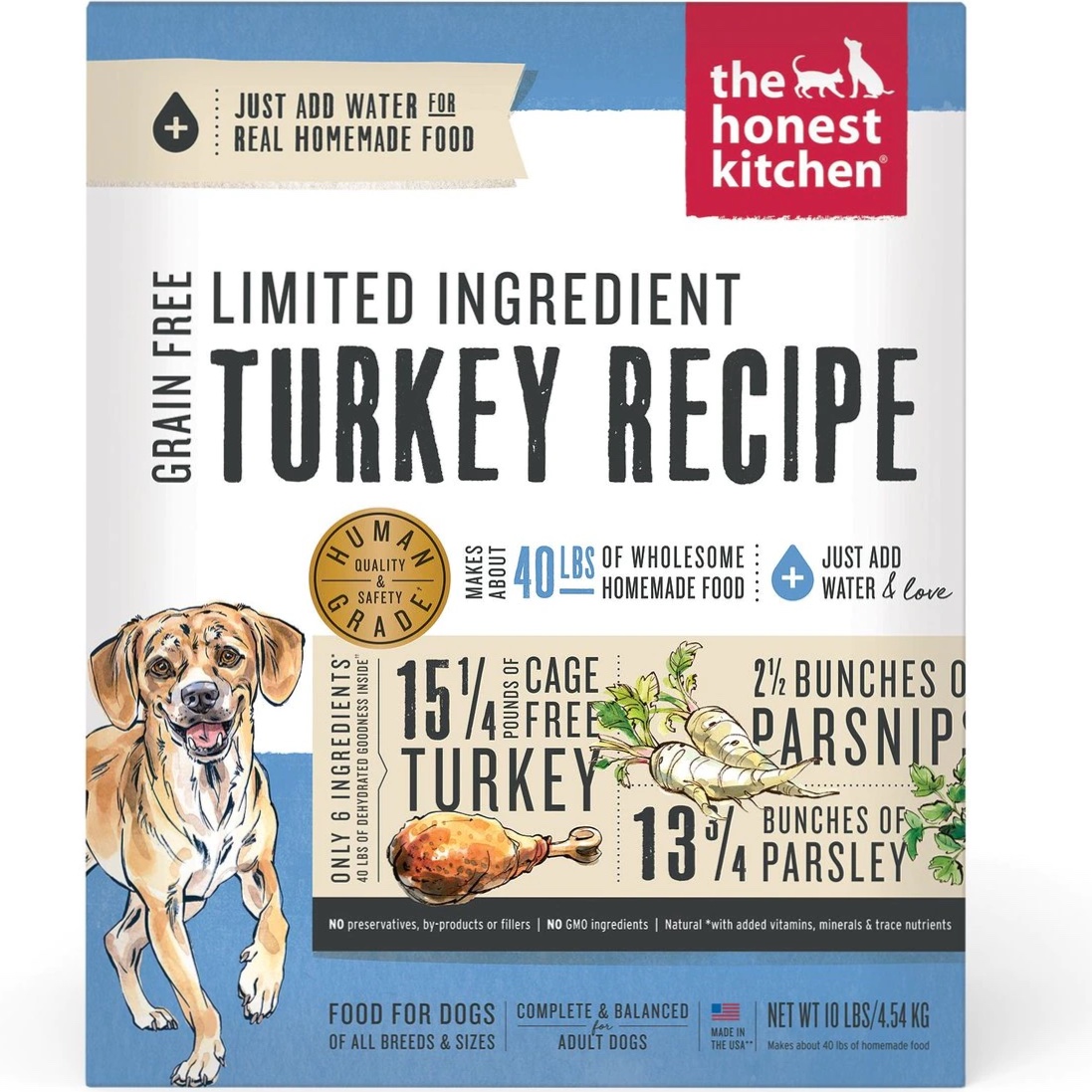 The Honest Kitchen Limited Ingredient Diet Turkey Recipe Grain-Free Dehydrated Dog Food. 10-lb box