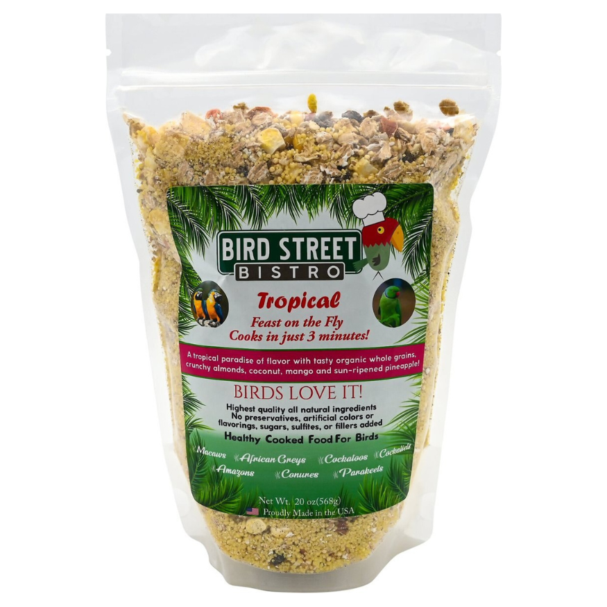 Bird Street Bistro Tropical Feast on the Fly Bird Food. 20-oz. Case of 4