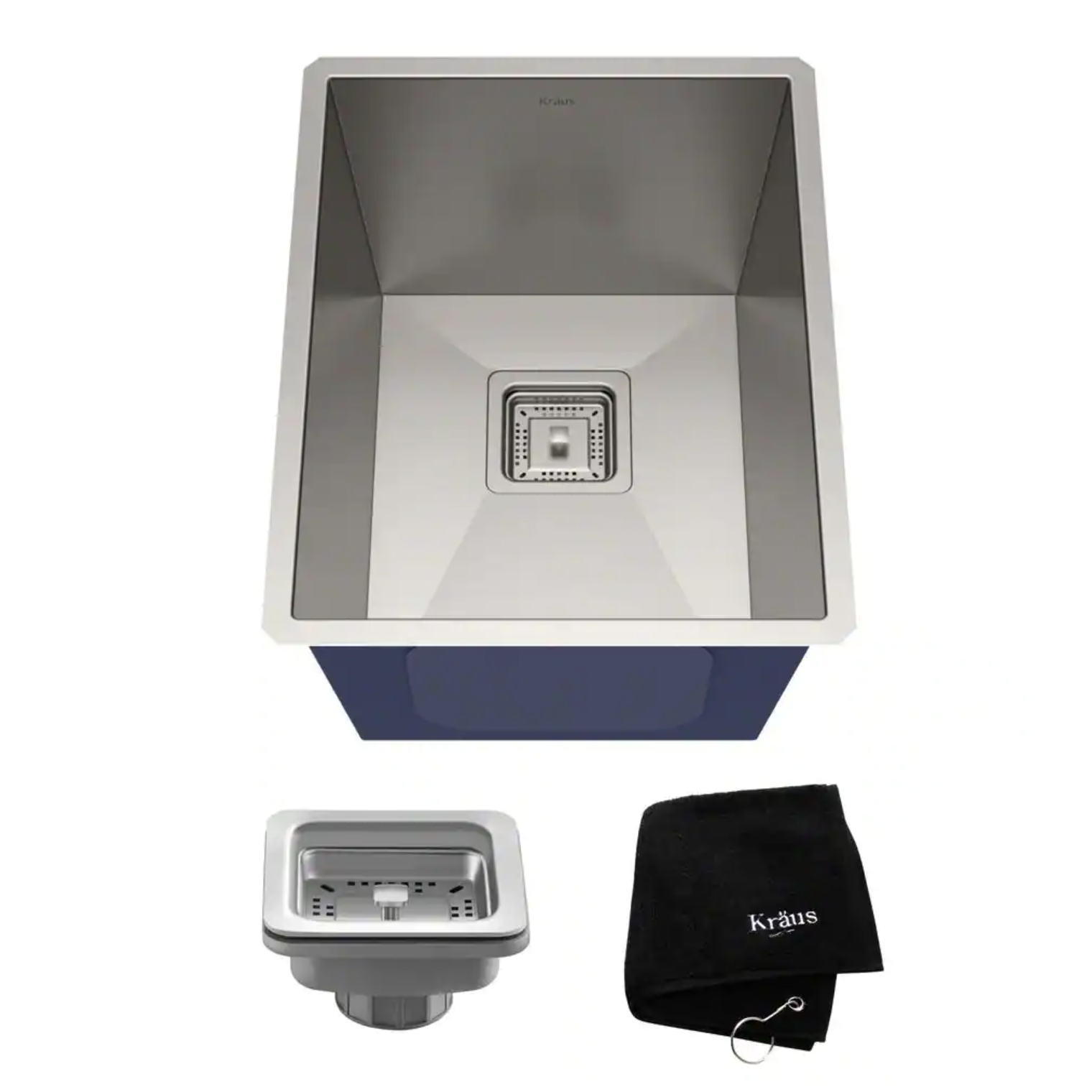 Kraus Pax Zero-Radius 16 Gauge Stainless Steel 15 in. Undermount Bar Sink