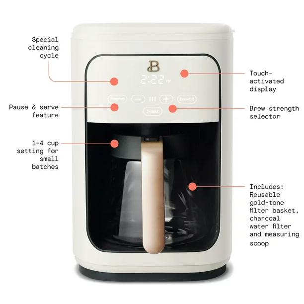 Beautiful 14 Cup Programmable Coffee Maker. White Icing