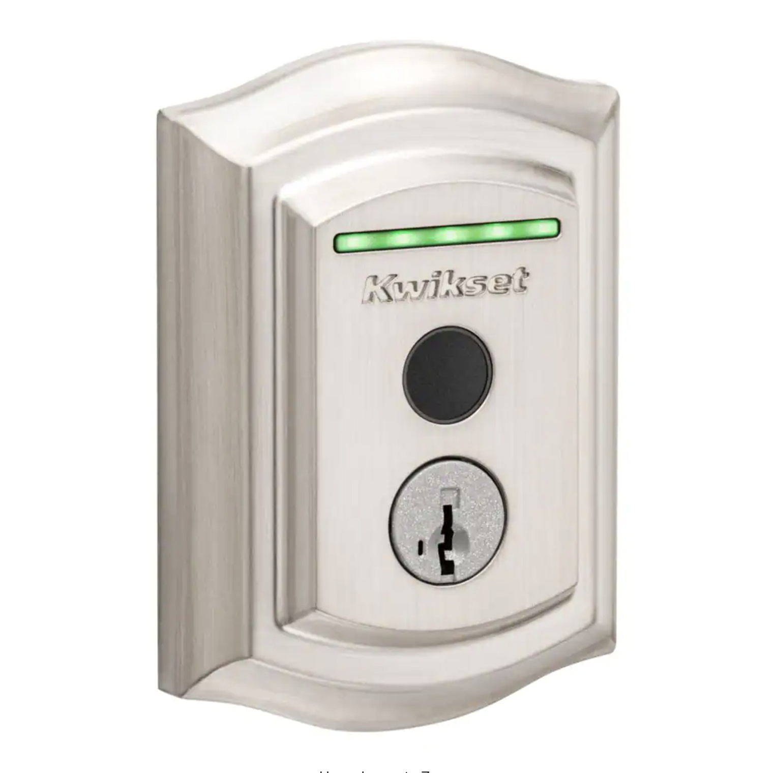 Kwikset Halo Touch Satin Nickel Traditional Fingerprint Wi-Fi Electronic Smart Lock Deadbolt Featuring SmartKey Security