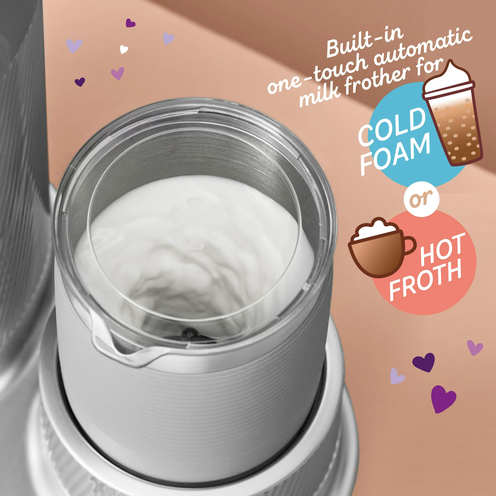 Mr. Coffee 4-in-1 Single-Serve Latte Lux. Iced. and Hot Coffee Maker. Gray