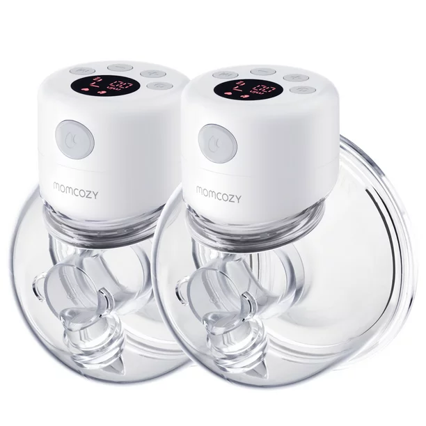 Momcozy S12 Double Breast Pump. Wearable Electric Pump LCD Display. 2 Modes & 9 Levels. 24mm White