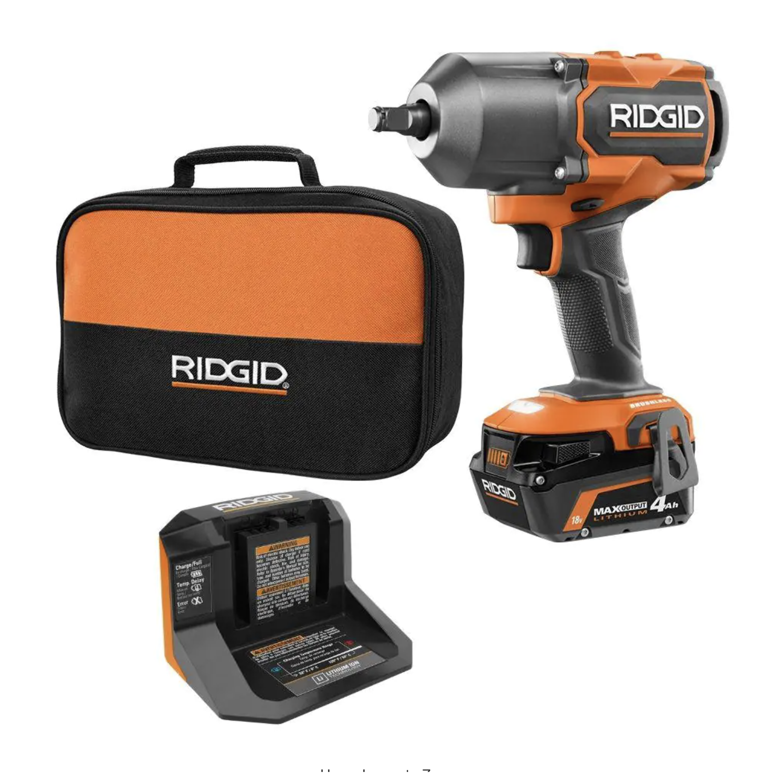 Ridgid 18V Brushless Cordless 4-Mode 1/2 in. High-Torque Impact Wrench Kit with 4.0 Ah Battery and Charger