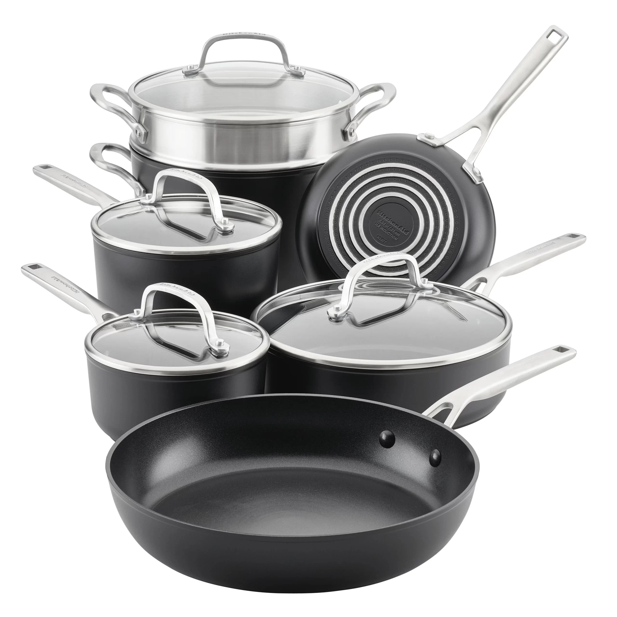 KitchenAid Hard-Anodized Induction Nonstick Cookware Set. 11-Piece (80120)