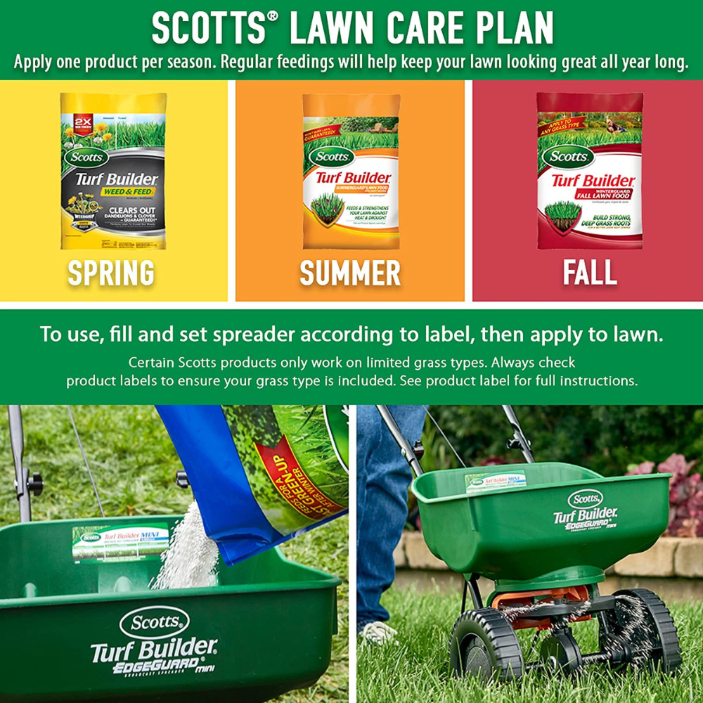 Scotts 3-Part Turf Builder Fertilizer Bundle for Small Yards (Northern) with Weed & Feed. SummerGuard. Fall Lawn Food