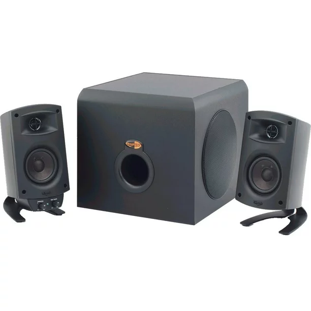 Klipsch ProMedia 2.1 - Speaker System - For Pc - 2.1-Channel - Black (Grille Color - Black)