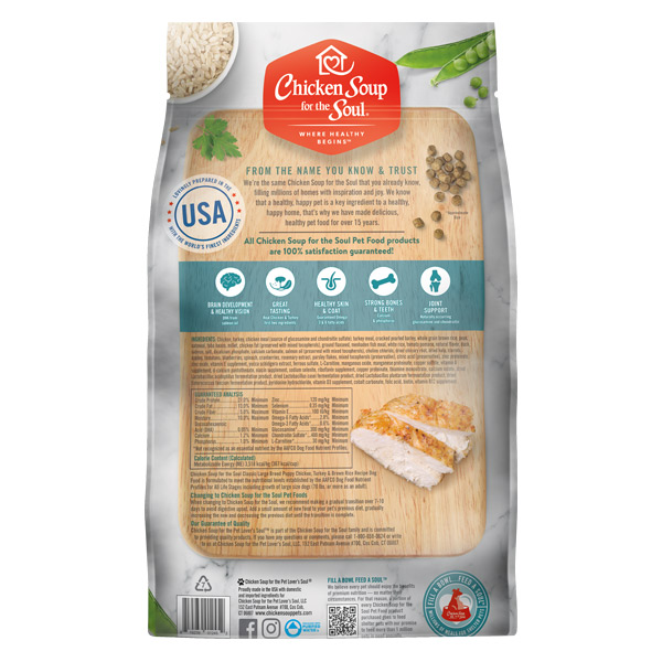 Chicken Soup for the Soul Large Breed Puppy Chicken. Turkey & Brown Rice Recipe Dry Dog Food. 28-lb bag