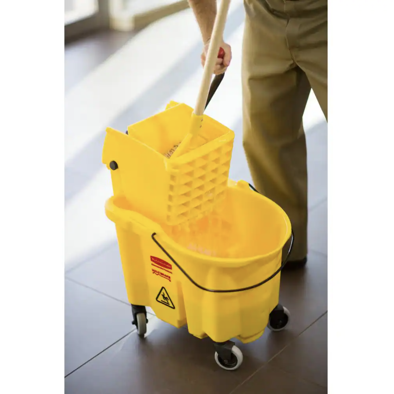 Rubbermaid Commercial Products WaveBrake 35 Qt. Plastic Mop Bucket with Wringer (2-Pack)