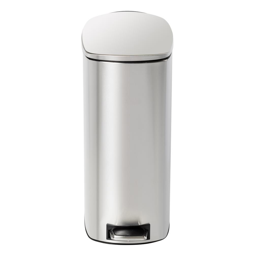 Honey-Can-Do 10.6 Gal. Stainless Steel Metal Household Step-On Trash Can