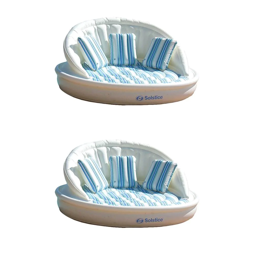 Swimline Solstice Inflatable 3-Person AquaSofa Rafts + Pump. 2-Pack