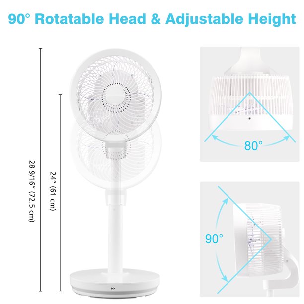 Yescom Air Circulator Fan 3-Speed Cooling Fan Multi-directional With Remote Oscillating Pedestal Bedroom Office