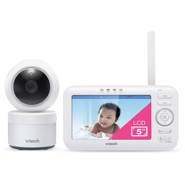 VTech VM5263 5″ Digitial Video Baby Monitor With Pan And Tilt And Night Light. White