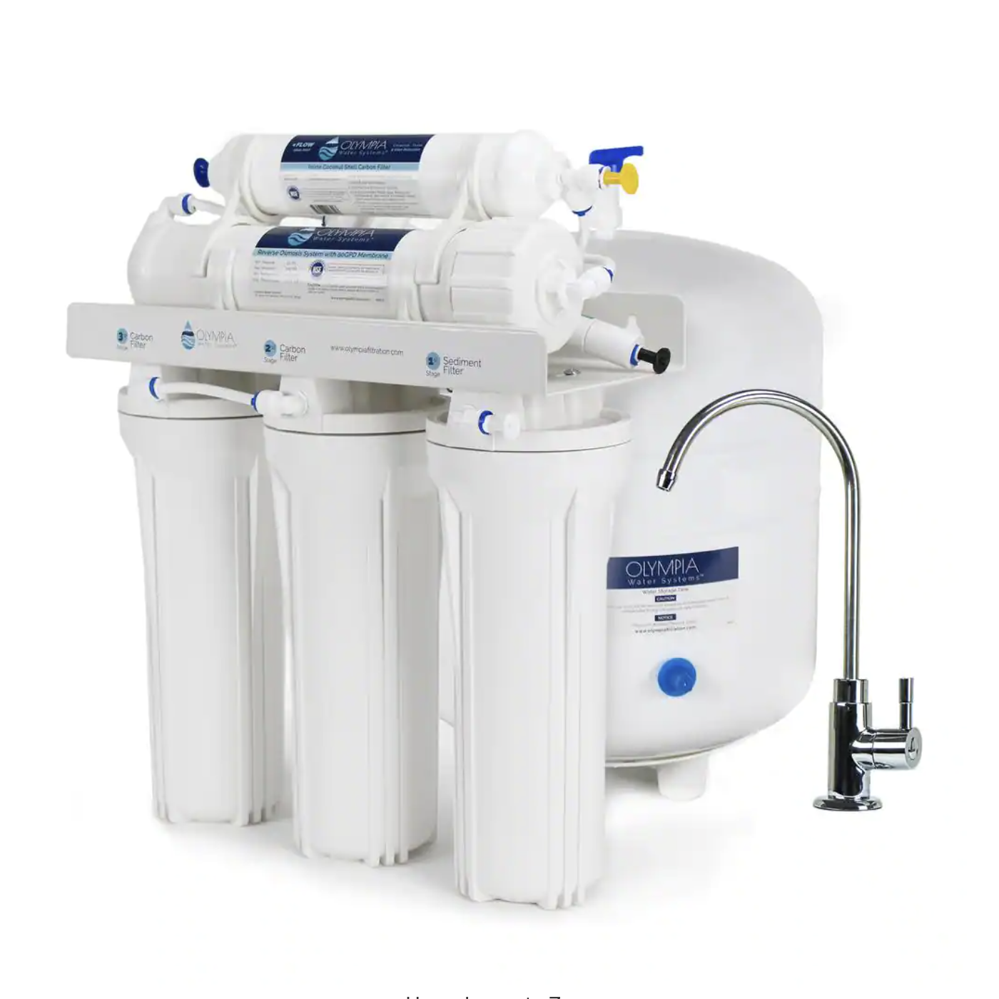 Olympia Water Systems 5-Stage Undersink Reverse Osmosis Water Filtration System with 80 GPD RO Membrane