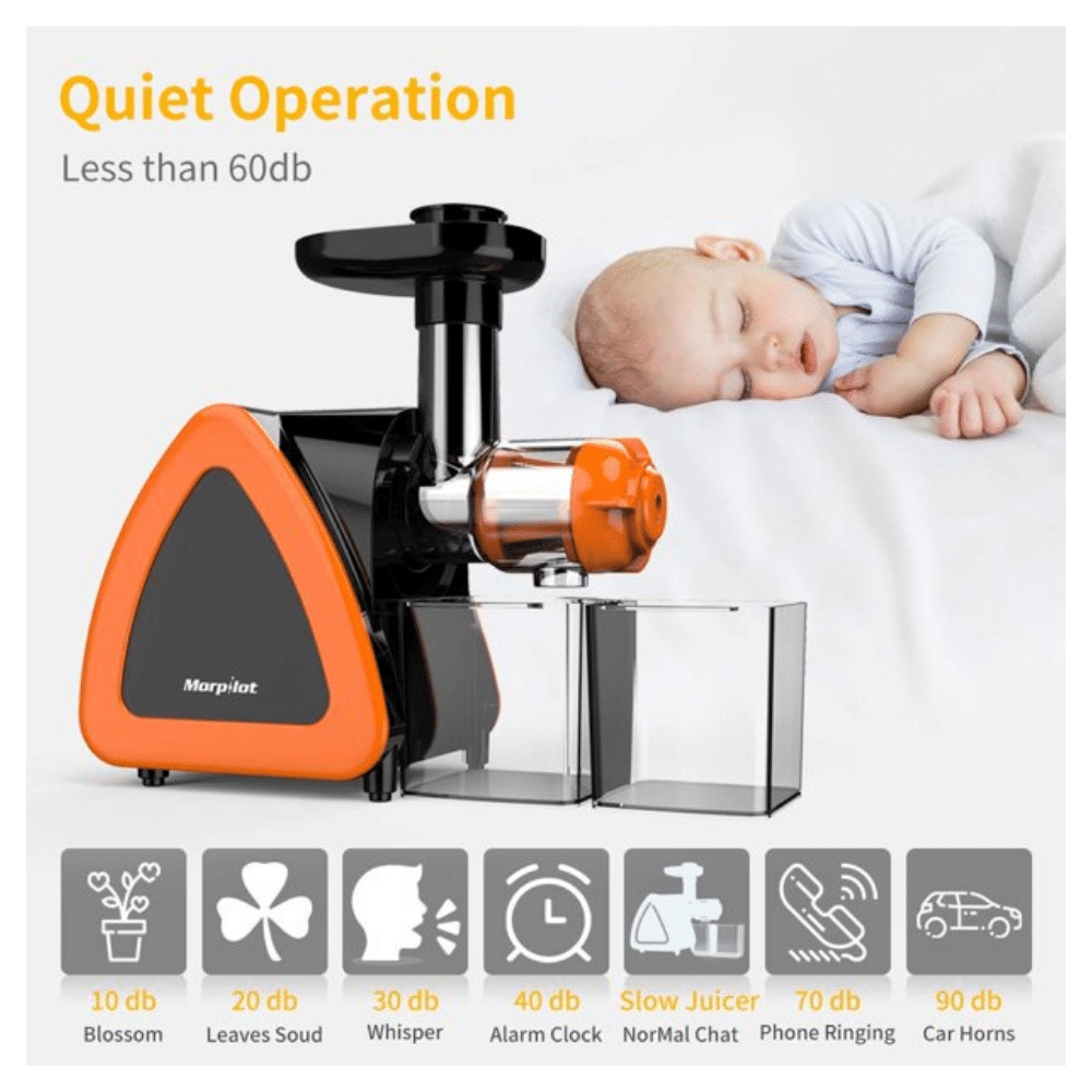 Morpilot Slow Masticating Juicer. Juicer Machine. Cold Press Juicer Machine. Orange
