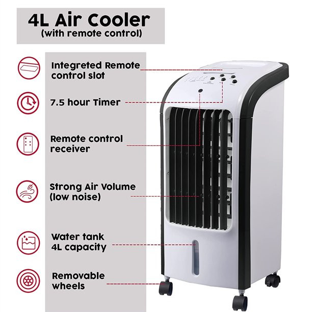 Sugift 3-In-1 Portable Cooler Fan Evaporative Air Cooler With Remote Control