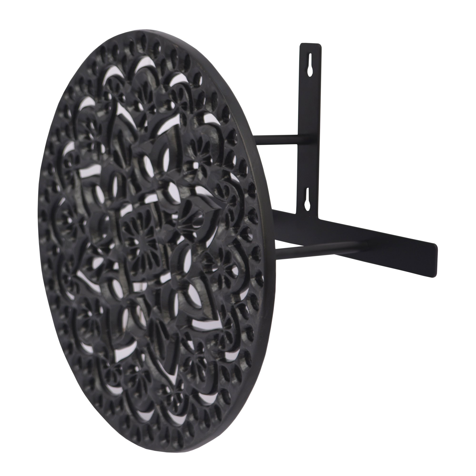 Better Homes and Gardens Bryani Round Wall Mount Hose Hanger. Black