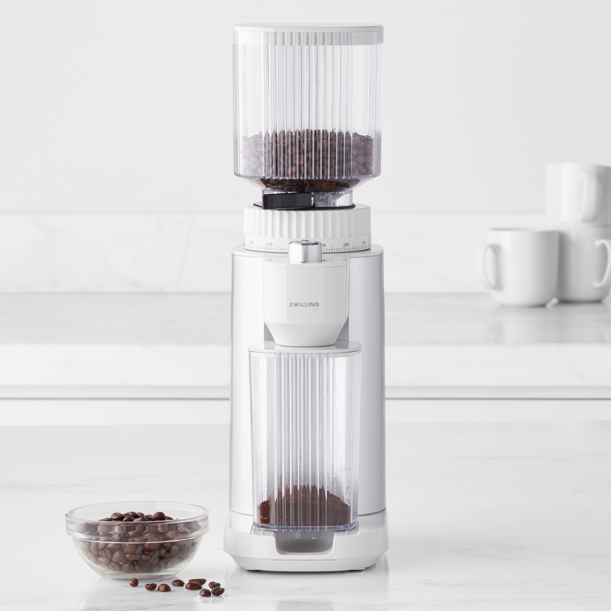 Zwilling Enfinigy Coffee Bean Grinder. Silver