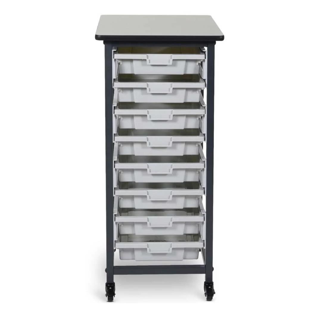 Luxor 20 in. x 37 in. Mobile Bin Storage Cart Single Row and Single Bin in Black Frame