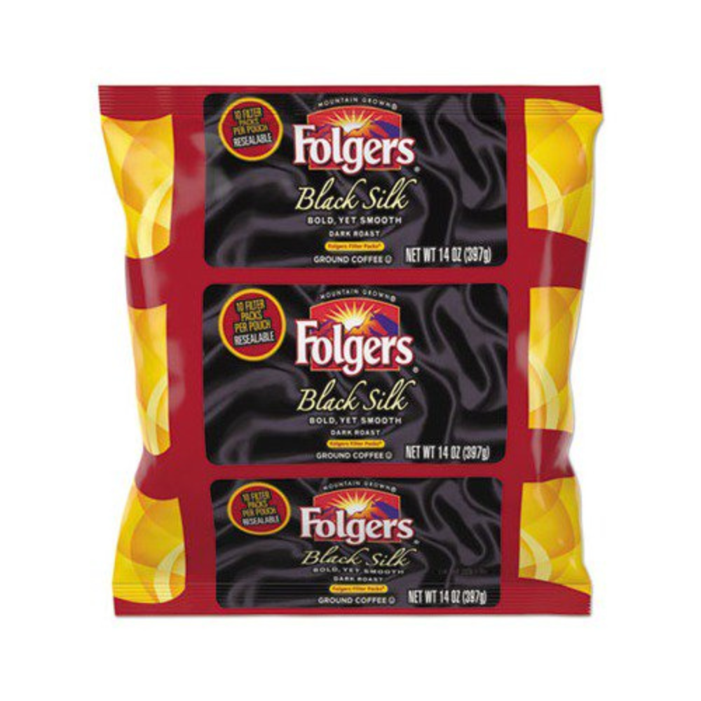 Folgers Coffee Filter Packs Black Silk. 1.4 oz Pack. 40Packs/Carto