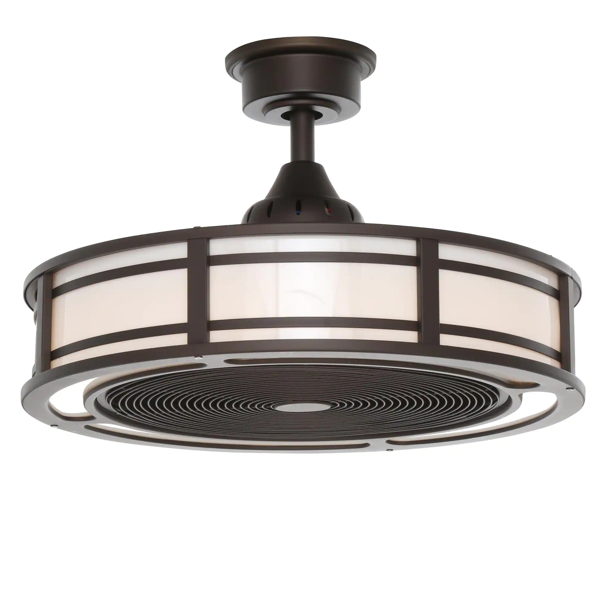 Home Decorators Collection Brette II 23 in LED Espresso Bronze Ceiling Fan with Light and Remote Contro