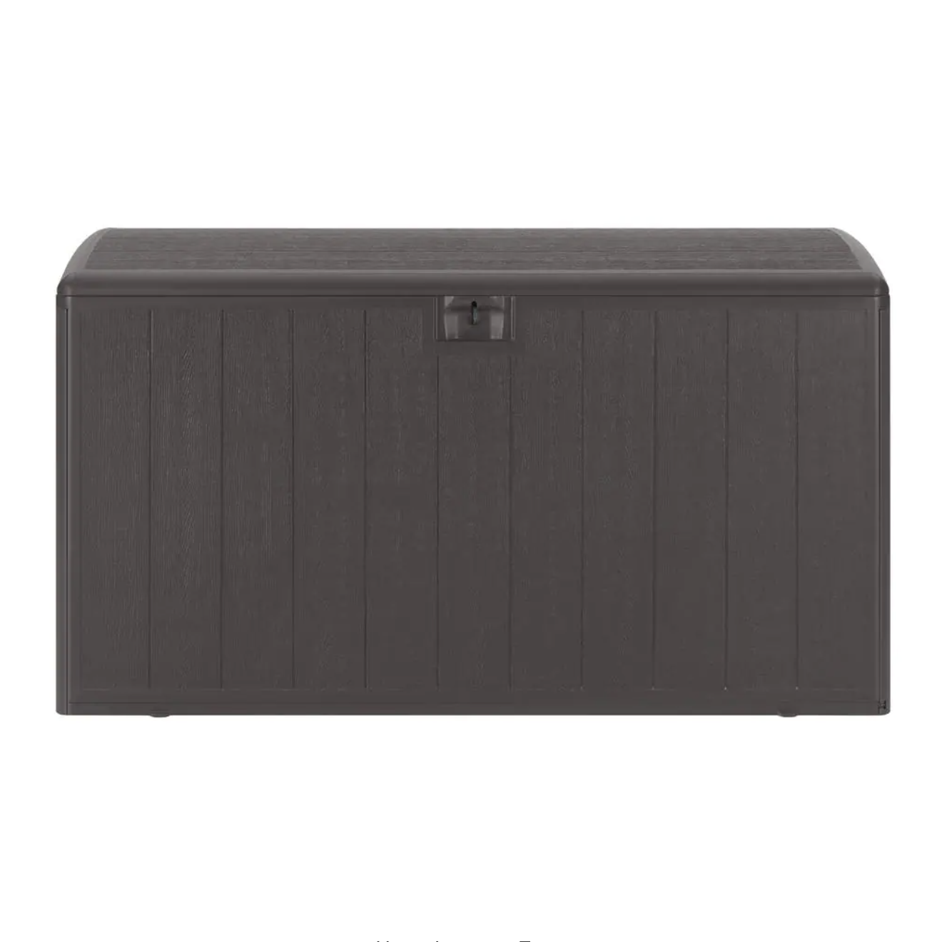 Hampton Bay 130 Gal. Brown Resin Wood Look Outdoor Storage Deck Box with Lockable Lid