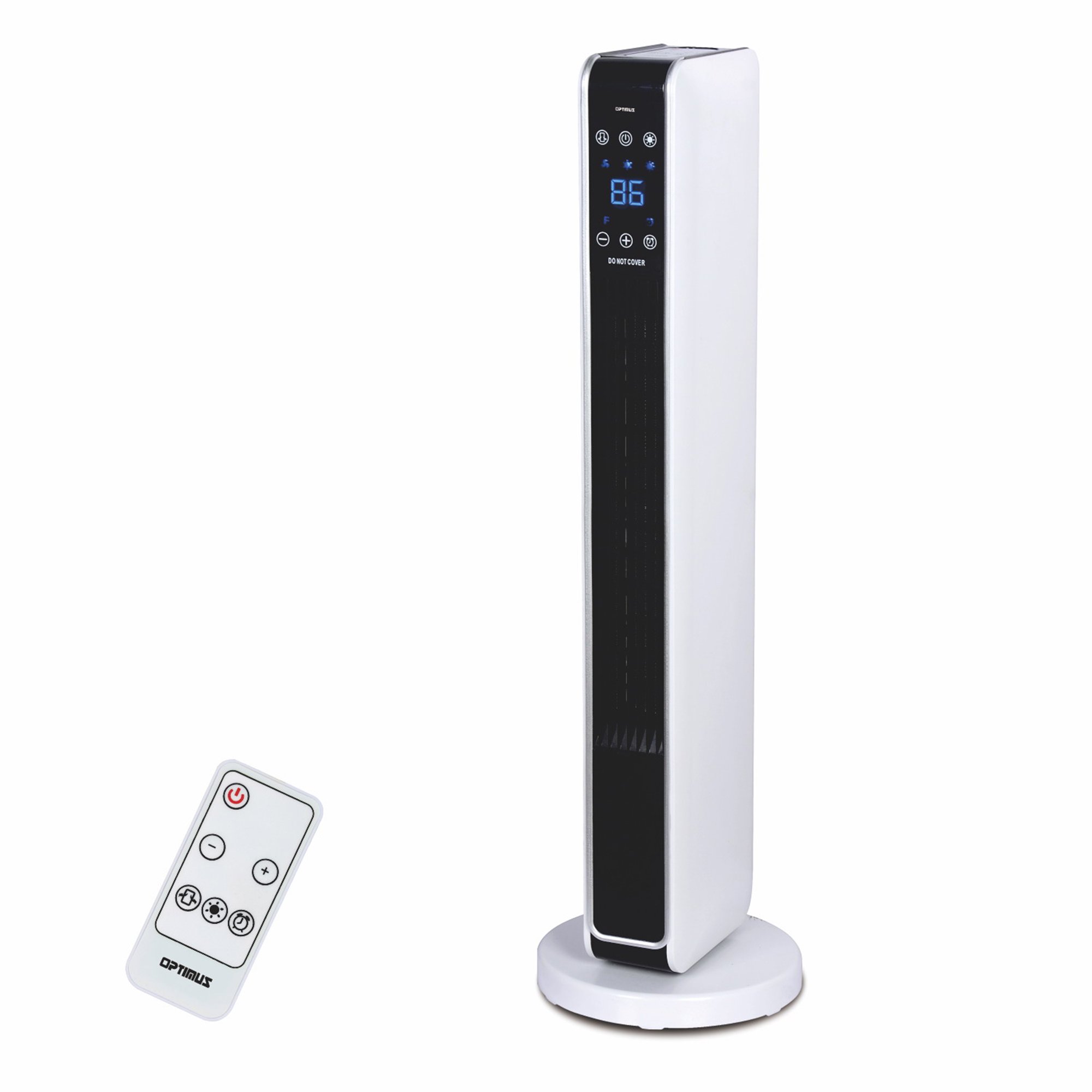 Optimus 29 in. Oscillating Tower Heater with Digital Temperature Readout & Remote