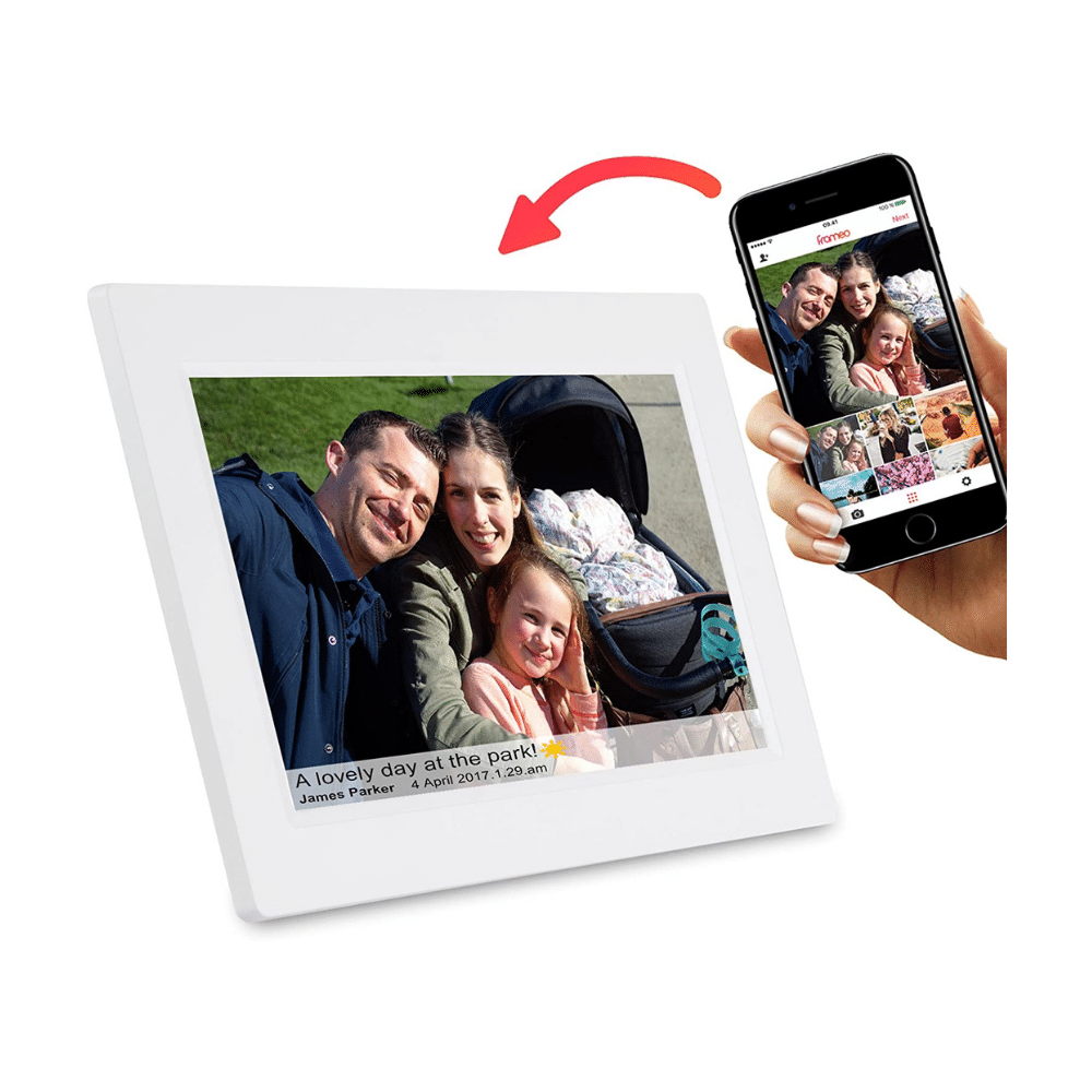 Feelcare 10 Inch Smart WiFi Digital Photo Frame with Touch Screen. 8GB Merory. White