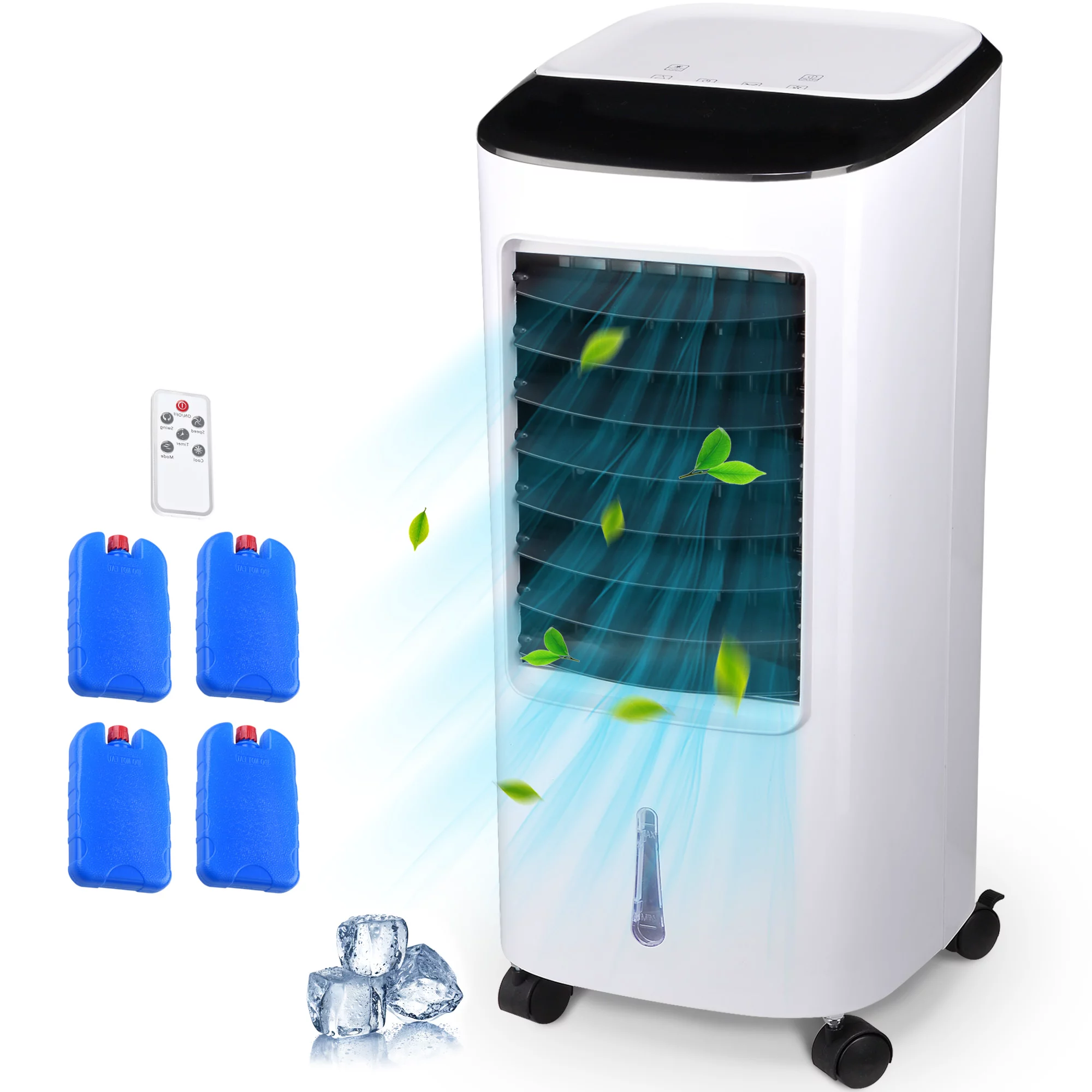 Yeshom 65W Evaporative Air Conditioner Cooler Energy Saving Fan Humidifier with Remote Control. Ice Boxes