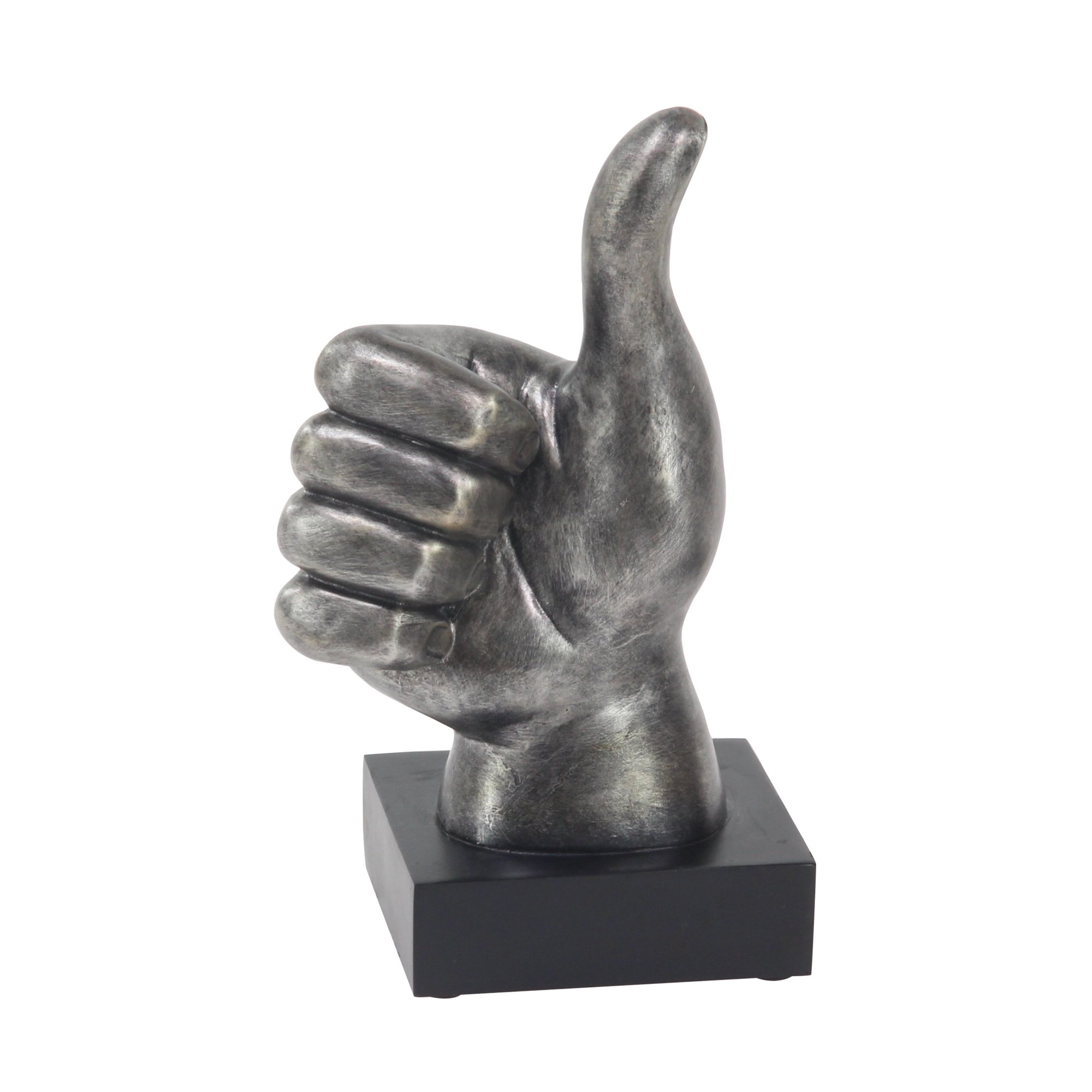 DecMode Polystone Traditional Hand Signs Sculpture. Dark Gray