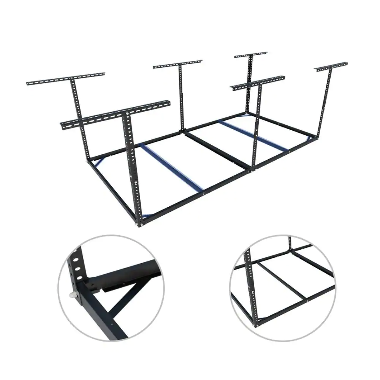 Fleximounts Black Adjustable Height Overhead Garage Storage Rack (96 in W x 48 in D)