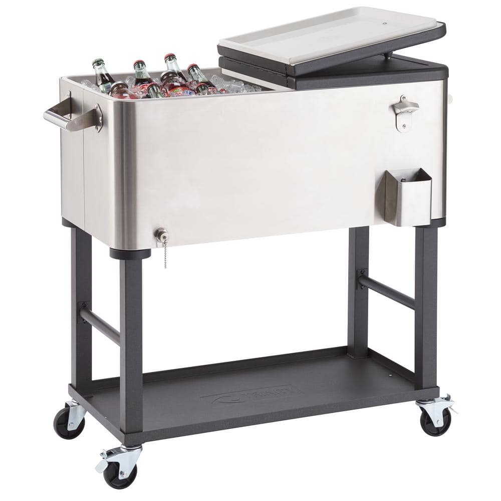 Trinity 100 Qt./25 Gal. Stainless Steel Wheeled Cooler With Detachable Tub