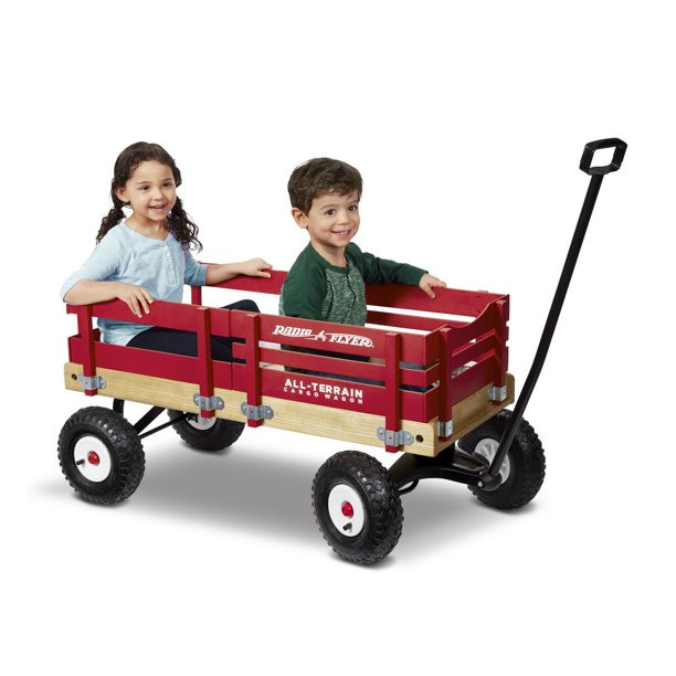 Radio Flyer. All-Terrain Wood Cargo Wagon. Air Tires. Red
