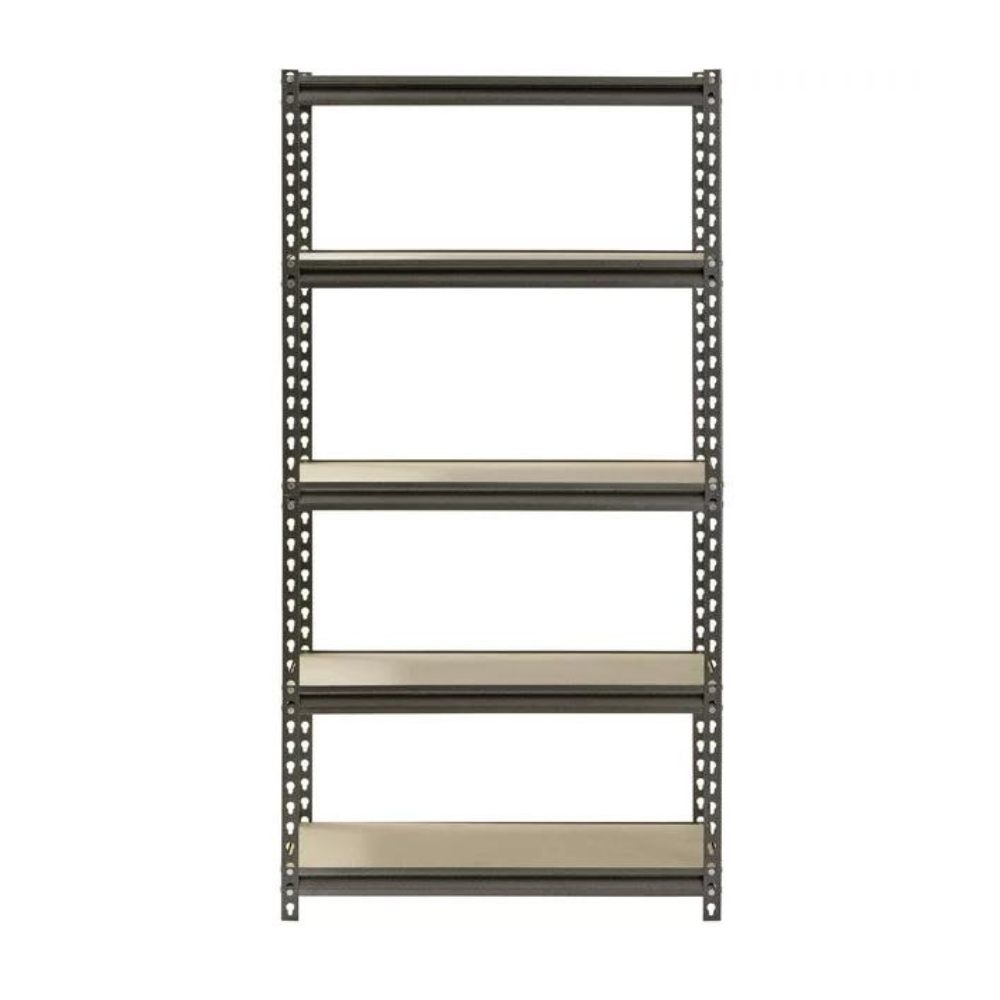 Edsal Muscle Rack 30″W x 12″D x 60″H 5-Shelf Steel Freestanding Shelves. Silver