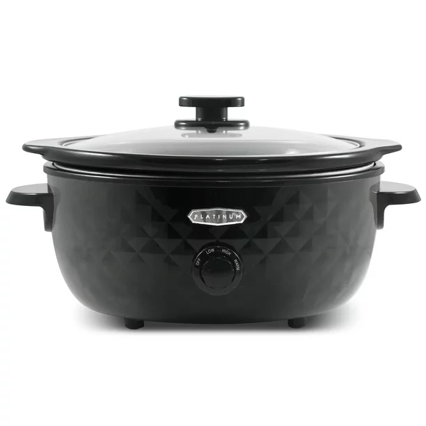 Elite Gourmet 6Qt. Diamond Series Slow Cooker. Black