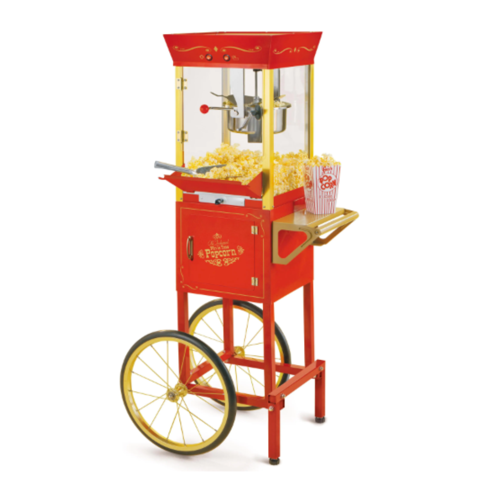 Nostalgia Vintage 8 oz. Red Oil Popcorn Machine with Cart