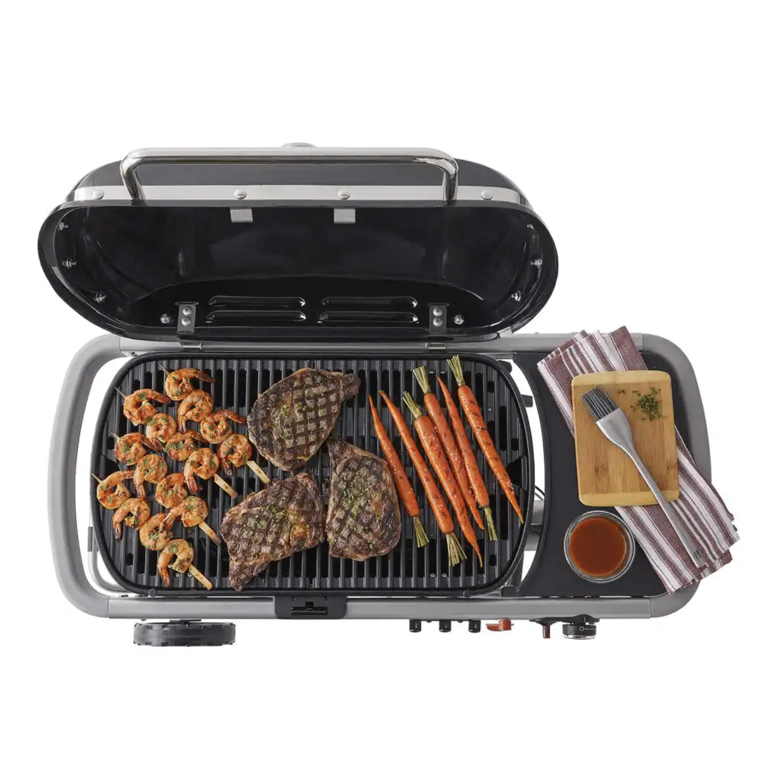 The Weber Traveler Portable Gas Grill. Black
