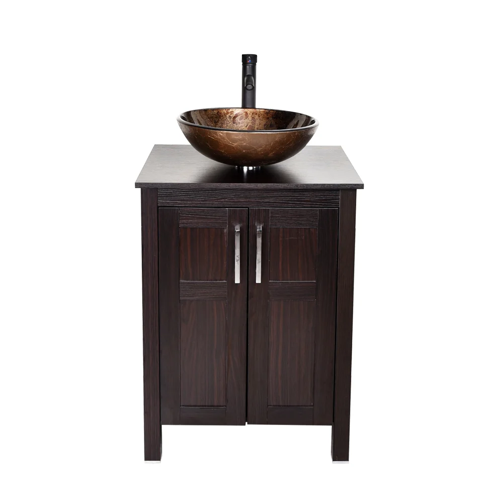 Lark Manor Danita 24.4” Free-standing Single Bathroom Vanity. Brown