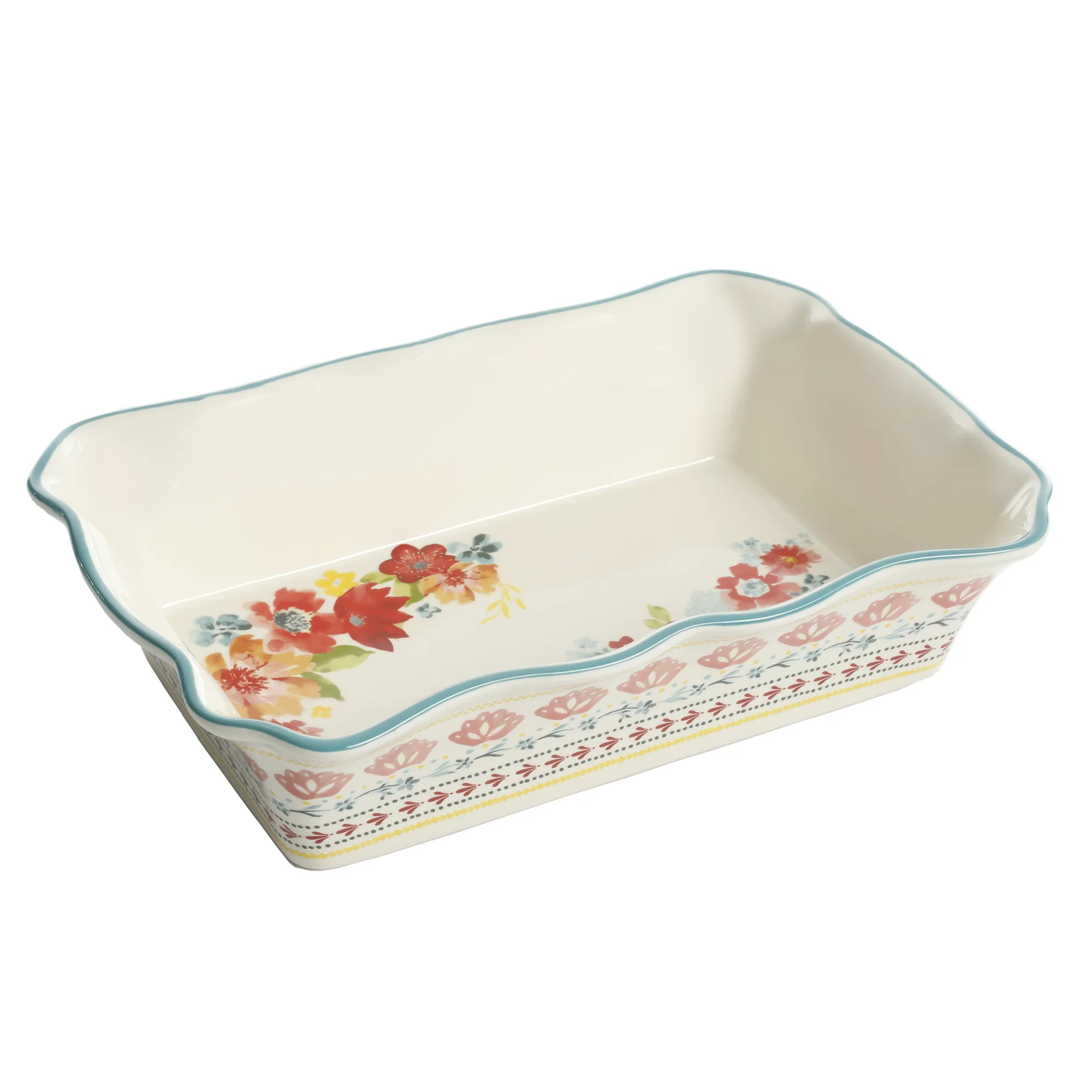 The Pioneer Woman Floral Medley 16-Piece Stoneware Bakeware Combo Set