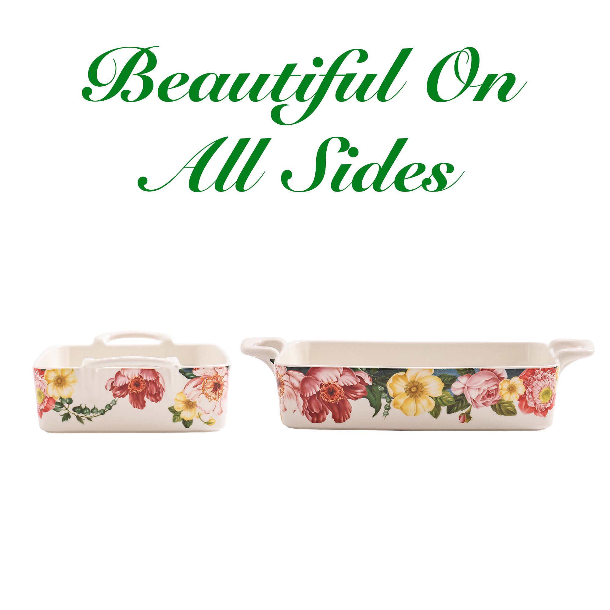 Bico International Peony Heaven Stoneware Baking Dish. Lasagna Pan