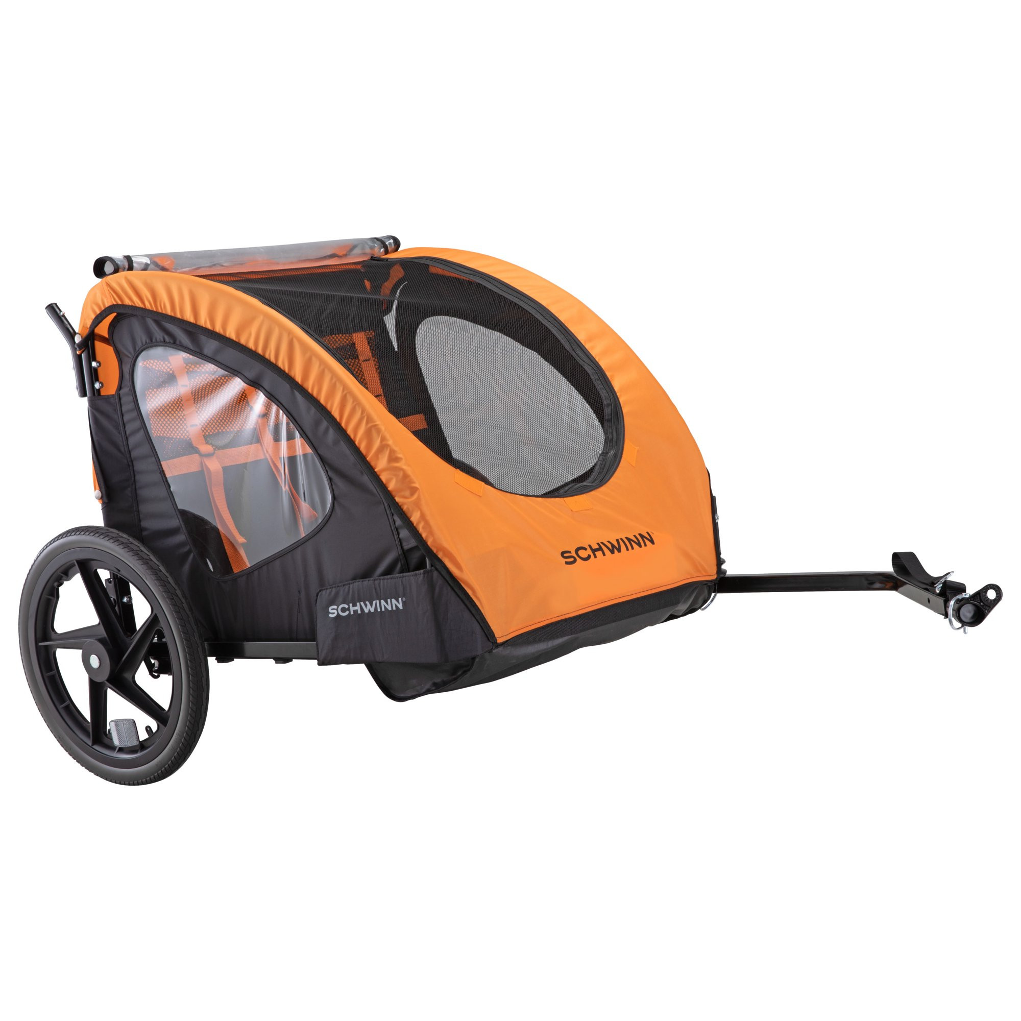 Schwinn Springbrook Two-Passenger Bicycle Trailer/Stroller. Orange/ Black