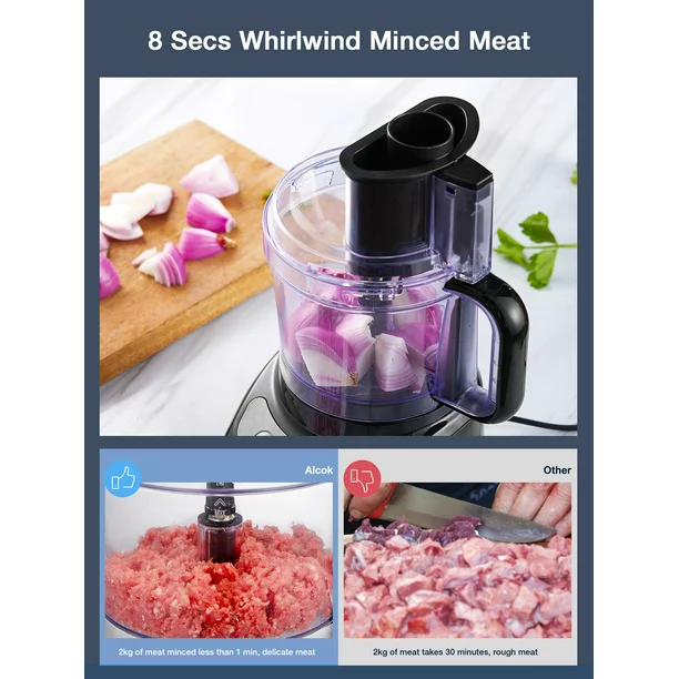 Aicok 12 Cup Food Processor. 6 Functions For Chopping. Slicing. Shredding Purees & Dough