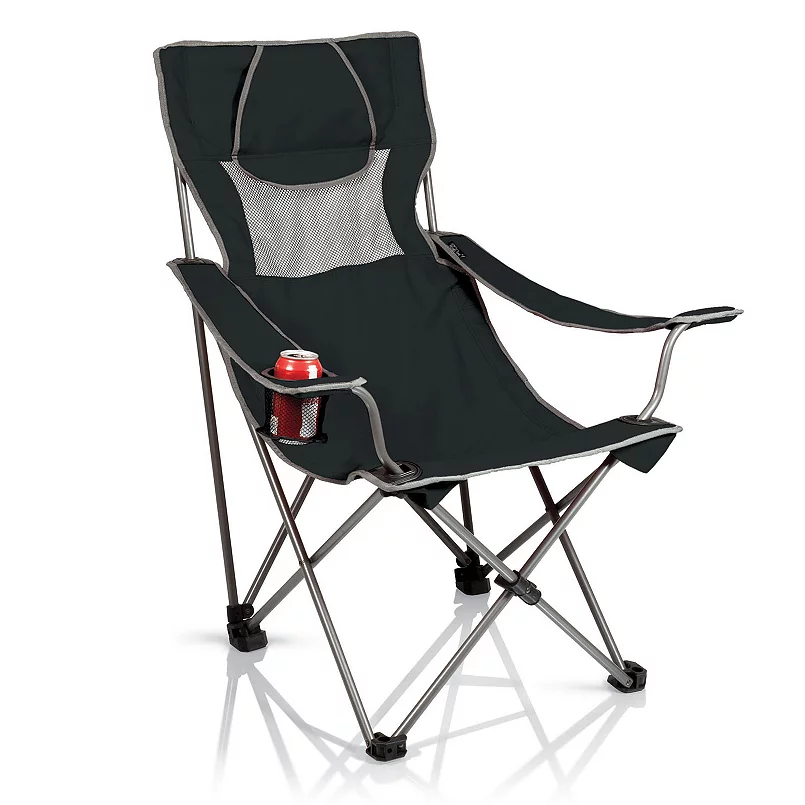 Picnic Time Portable Folding Chair. Black