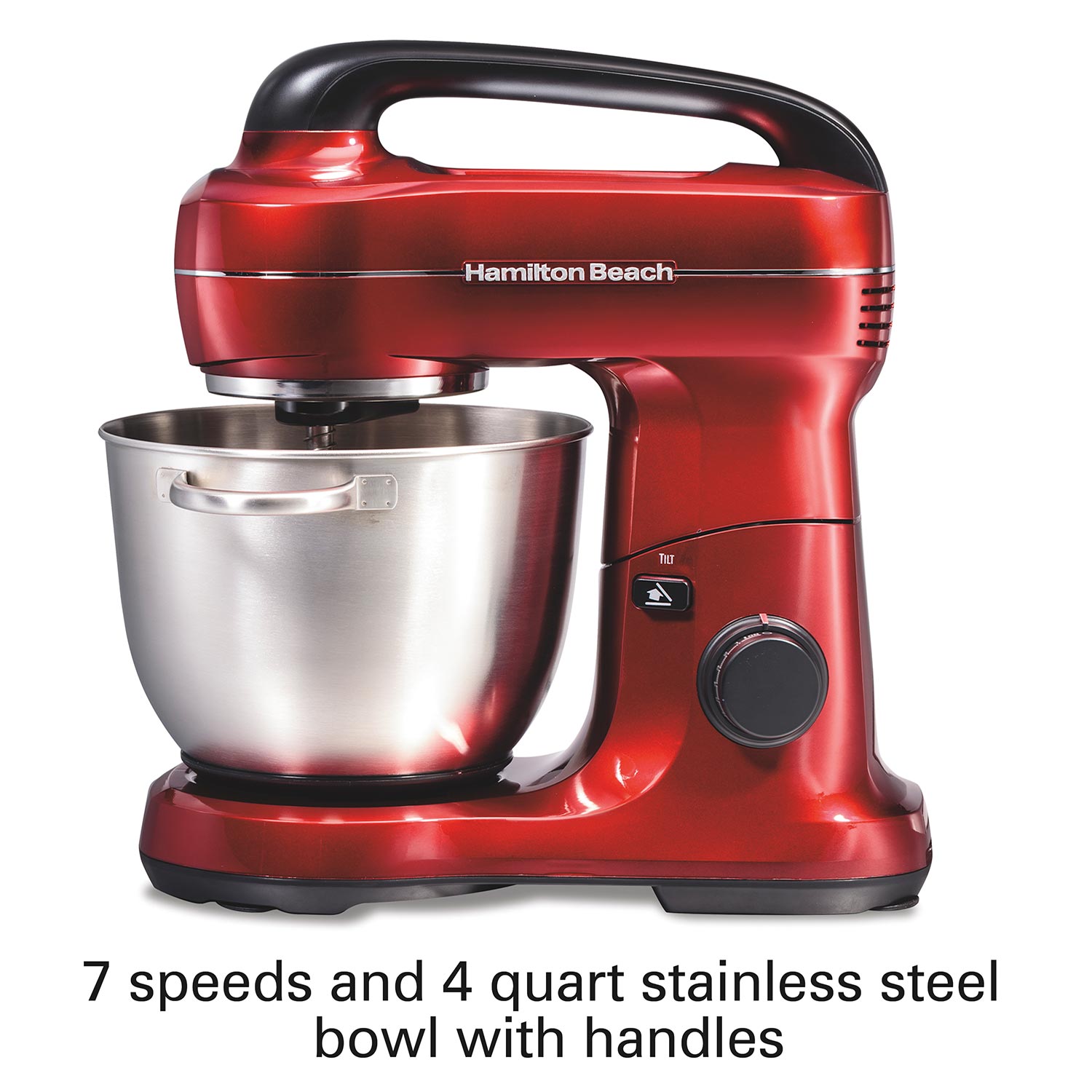 Hamilton Beach 7 Speed Stand Mixer. Red Model 63395