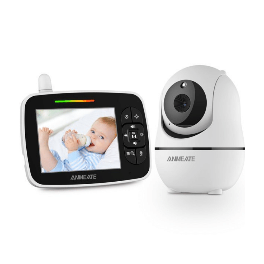 Anmeate 3.5 Large Display Video Baby Monitor With Remote Pan-Tilt-Zoom Camera