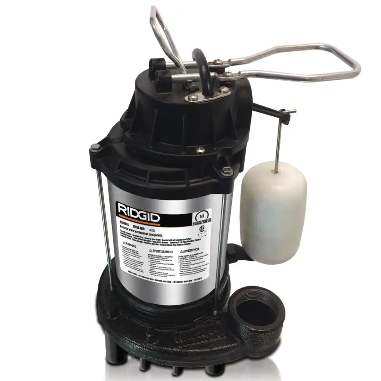 Ridgid 330RSDS 1/3 HP Stainless Steel Dual Suction Sump Pump