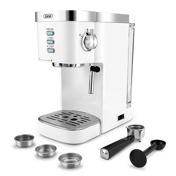 Gevi Espresso Machine 20-Bar Latte Cappuccino Maker. White
