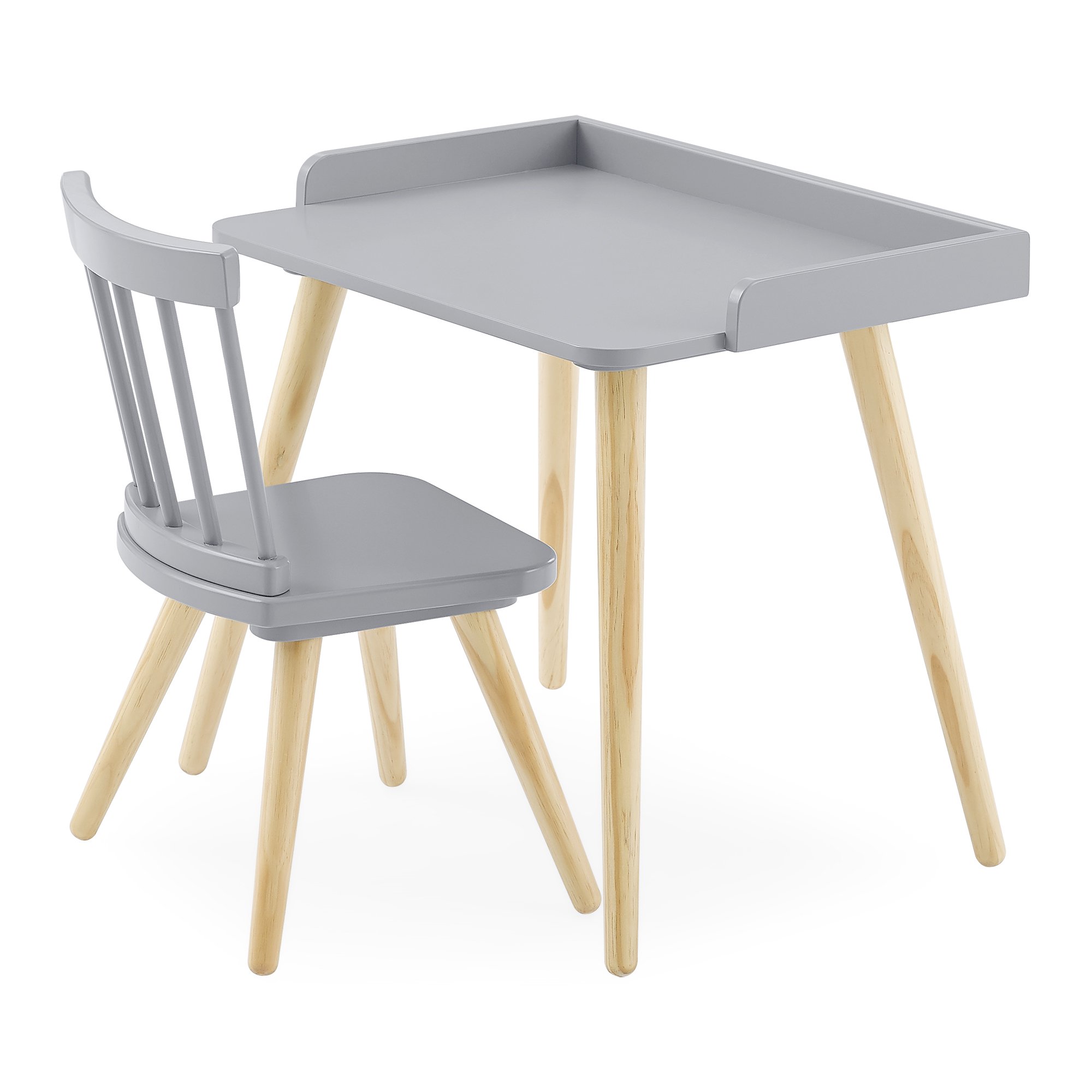 Delta Children Essex Desk & Chair Set. Green Guard Gold Certified. Grey and Natural